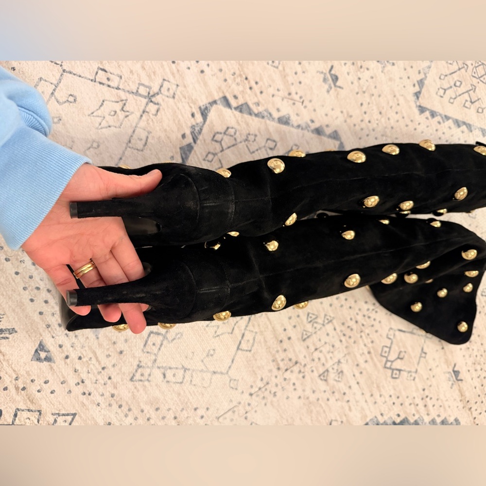 ✨ CHLOE EVE Studded suede over-the-knee boots $2,290 - Picture 10 of 13